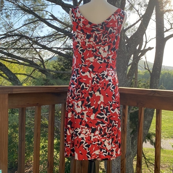 Diane von Furstenberg Maternity Size 6 Silk Red Black Sleeveless - Picture 7 of 8